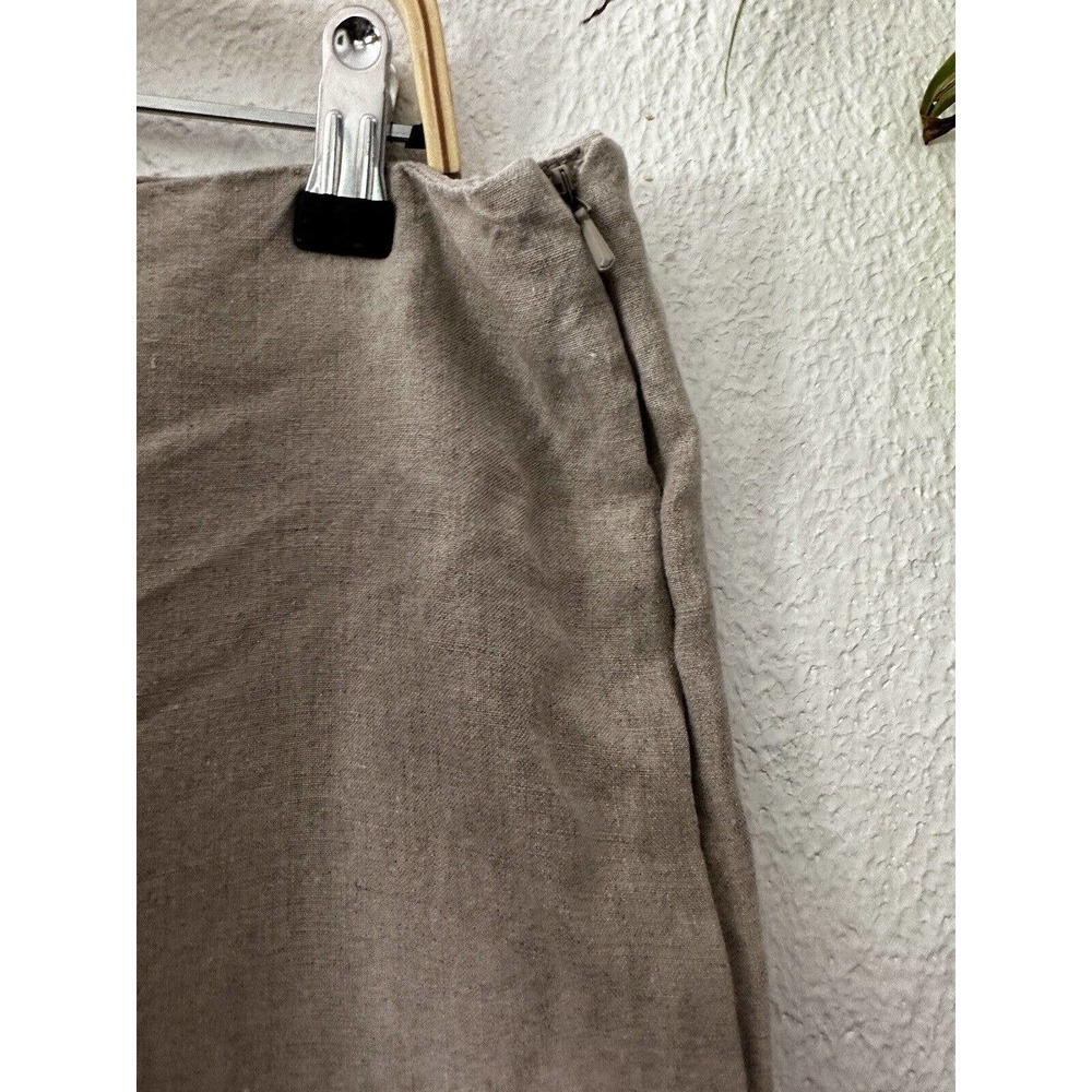 EILEEN FISHER 100% Organic Linen Pants Natural Beige Relaxed Side Zip Women XL - Picture 7 of 12